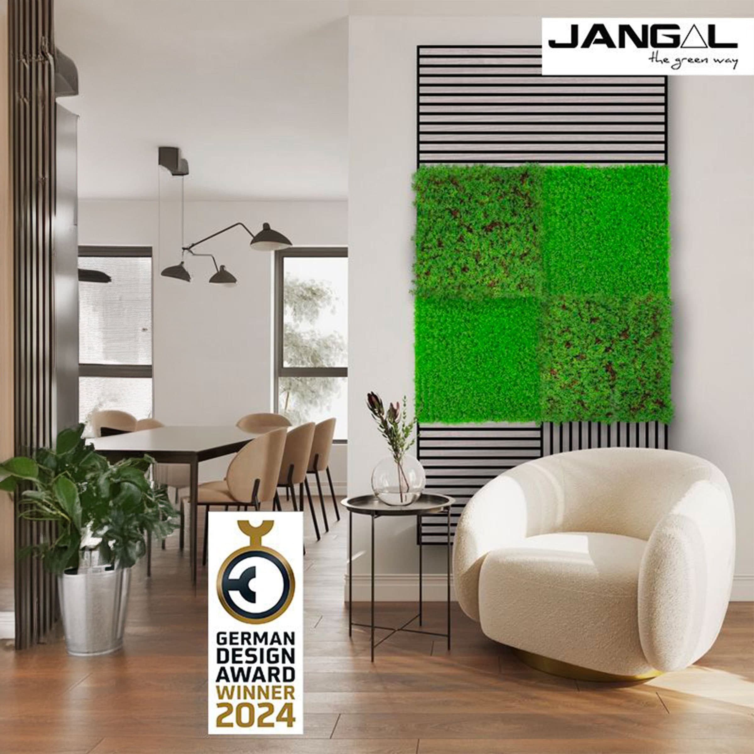JANGAL Pannelli acustici Modulabili in FLORA sintetica ULTRAREALISTICA 52x52cm mod. BRIGHT GREEN - Eternal Parquet
