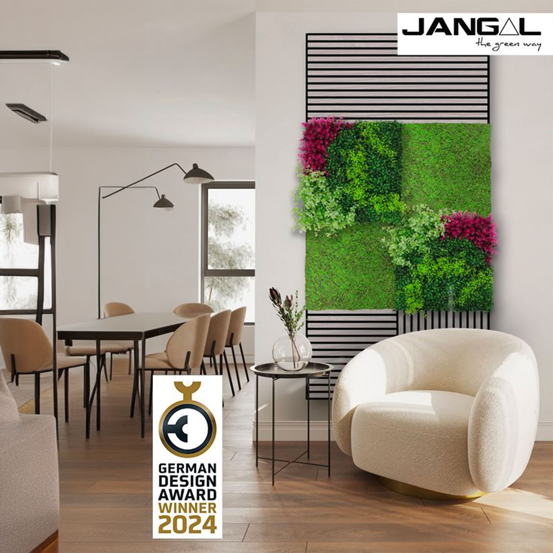 JANGAL Pannelli acustici Modulabili in FLORA sintetica ULTRAREALISTICA 52x52cm mod. PINK MIXED - Eternal Parquet