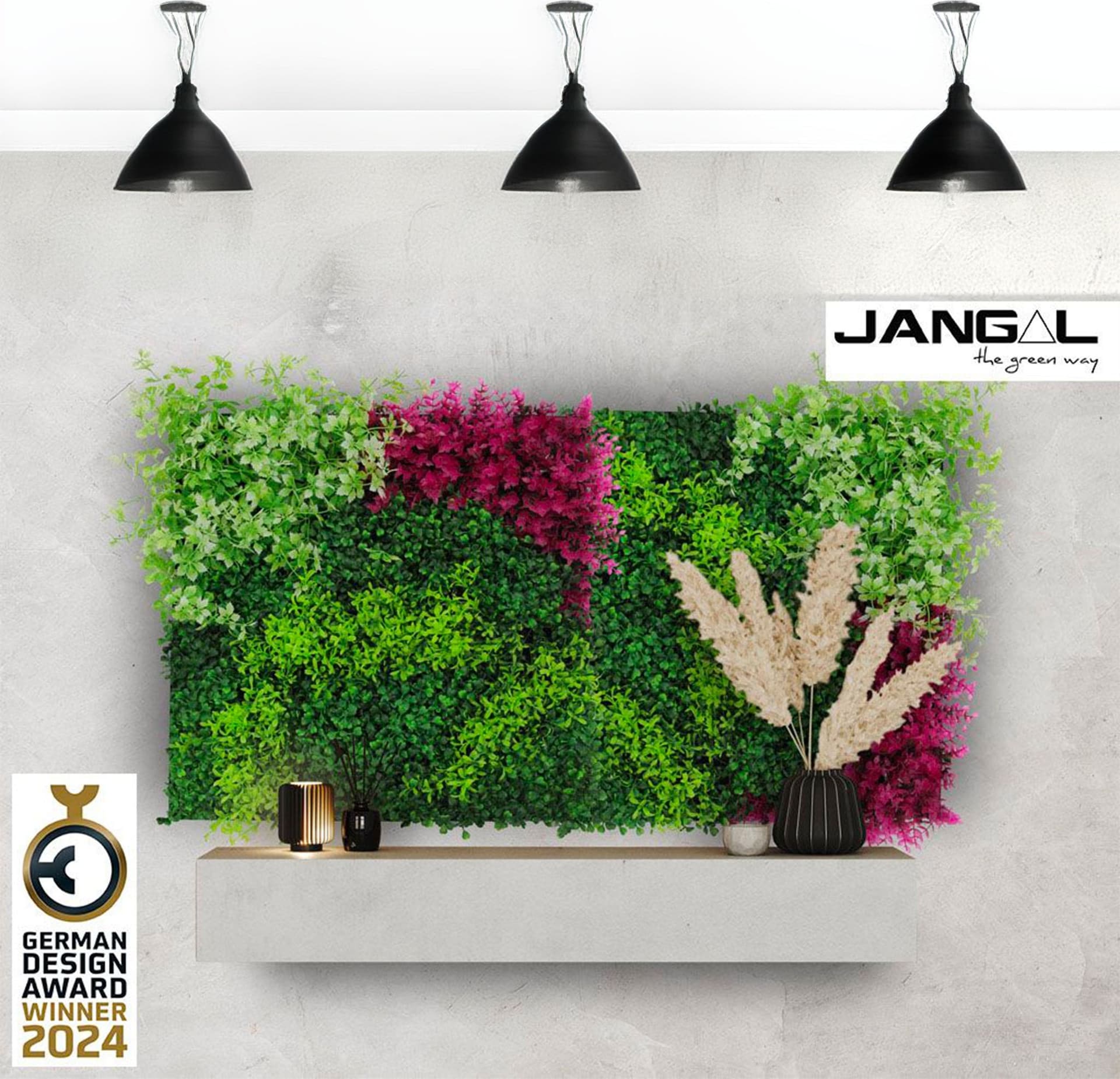 JANGAL Pannelli acustici Modulabili in FLORA sintetica ULTRAREALISTICA 52x52cm mod. PINK MIXED - Eternal Parquet