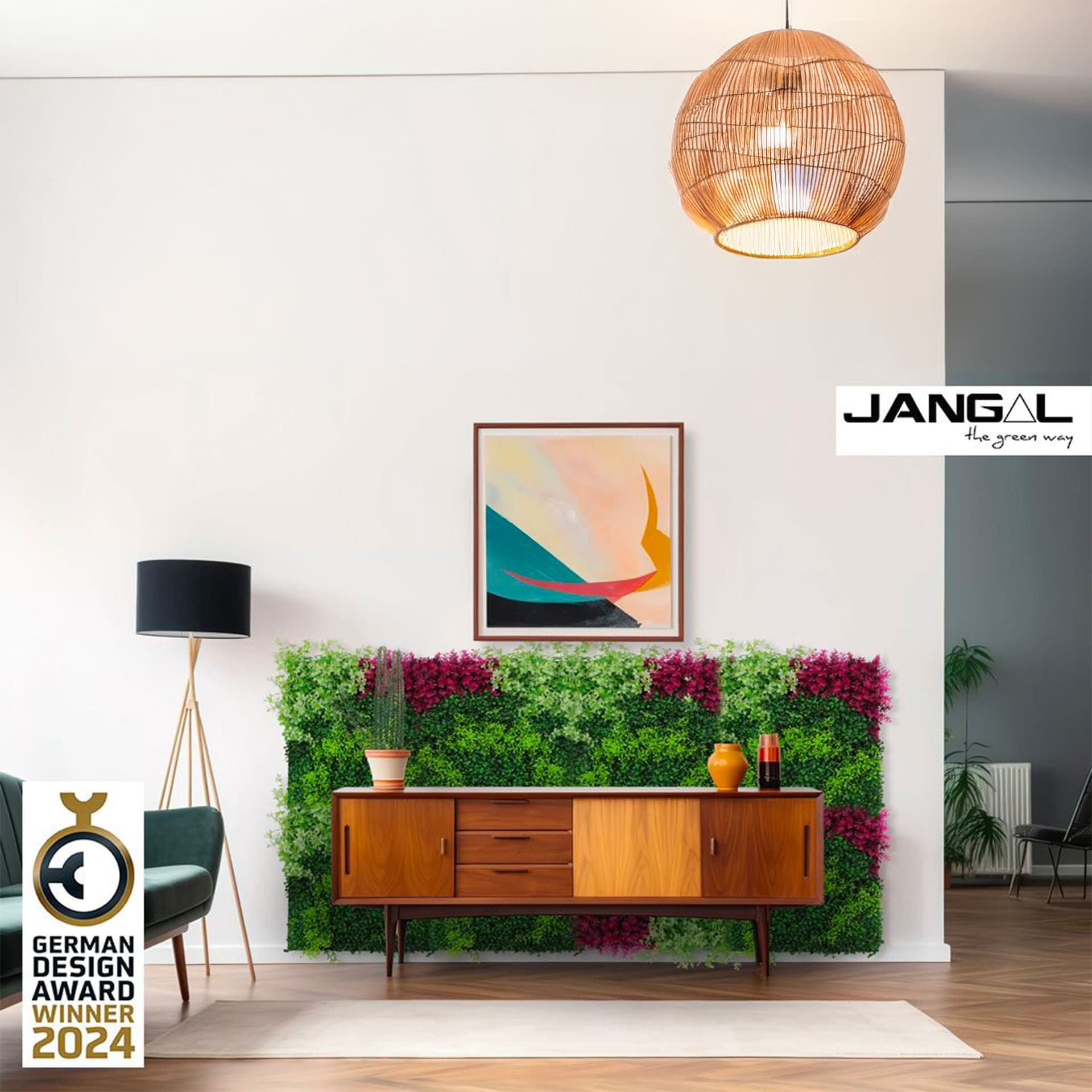 JANGAL Pannelli acustici Modulabili in FLORA sintetica ULTRAREALISTICA 52x52cm mod. PINK MIXED - 8