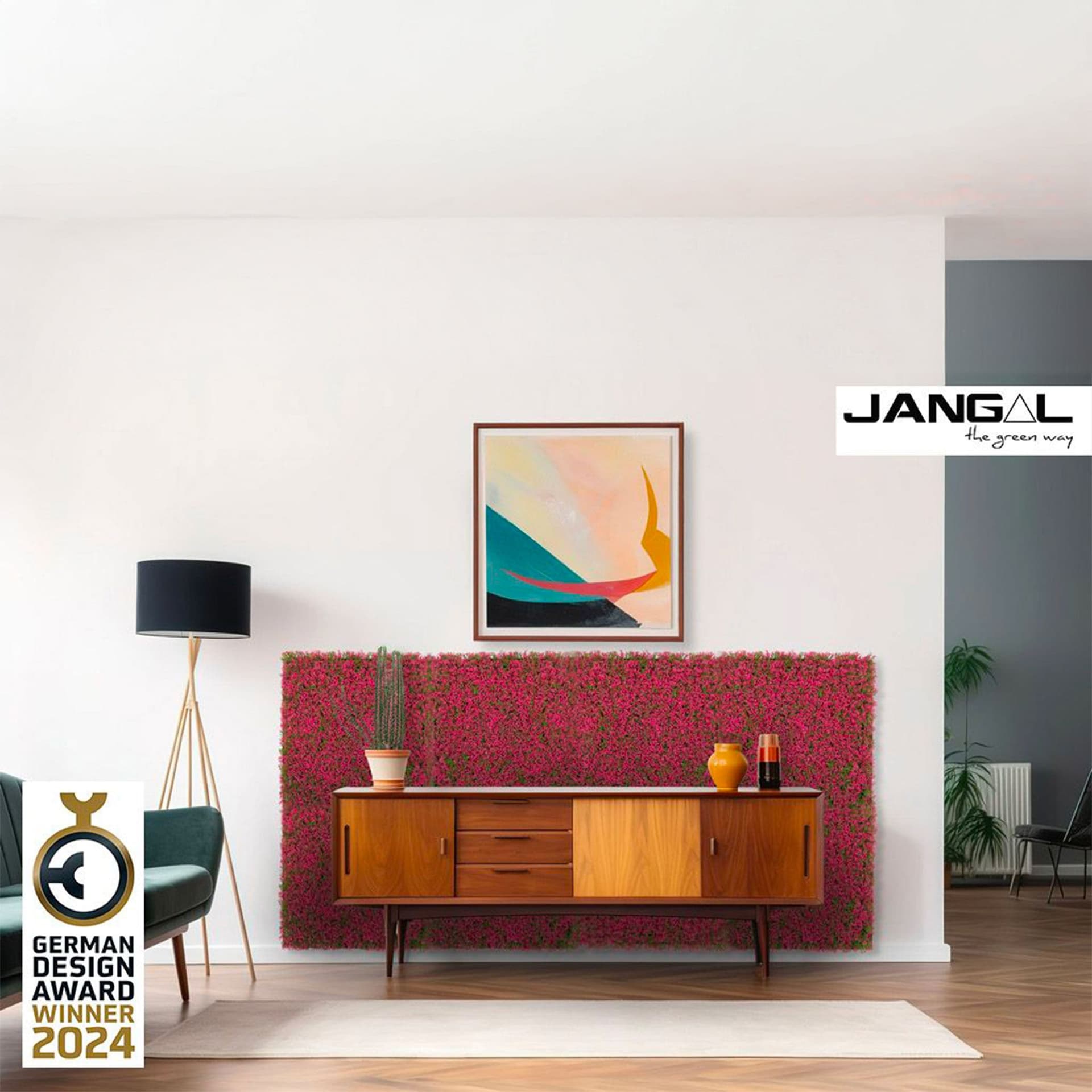 JANGAL Pannelli acustici Modulabili in FLORA sintetica ULTRAREALISTICA 52x52cm mod. PINK - Eternal Parquet