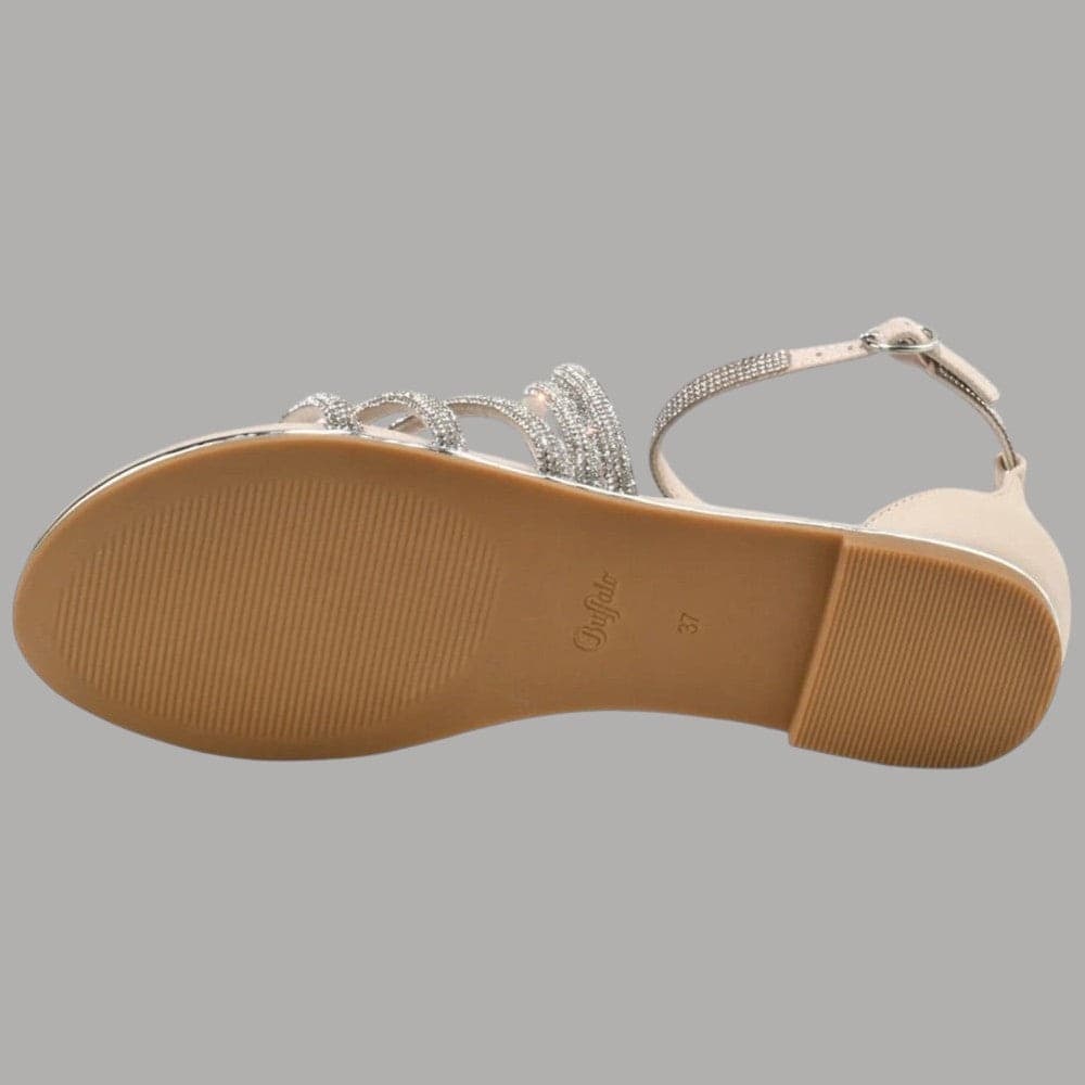 Buffalo sandalo Capri Glam Vegan sandalo basso strass plantare Memory Foam - 6