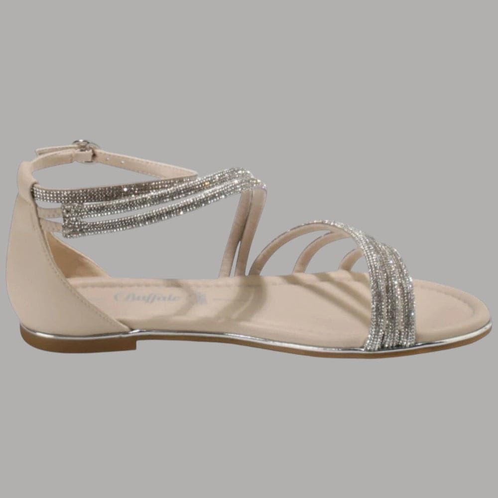 Buffalo sandalo Capri Glam Vegan sandalo basso strass plantare Memory Foam - 7