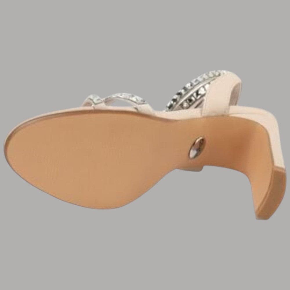 Buffalo sandalo con tacco 10 cm similpelle vegan pietre fasce cinturino memory foam - 7