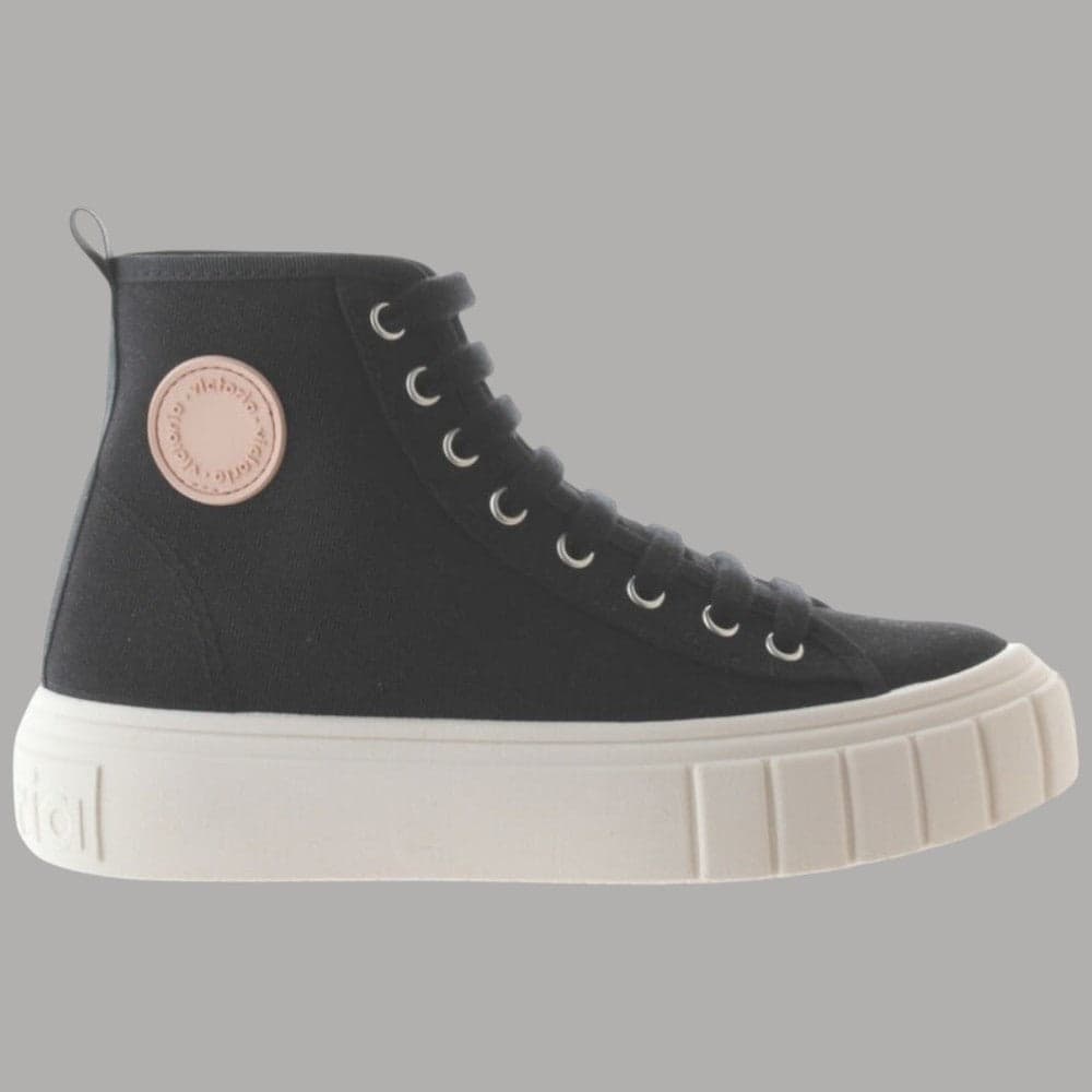 Victoria stivaletto donna tela cotone bio suola alta 3 cm Abril – 36, Nero – scarpe