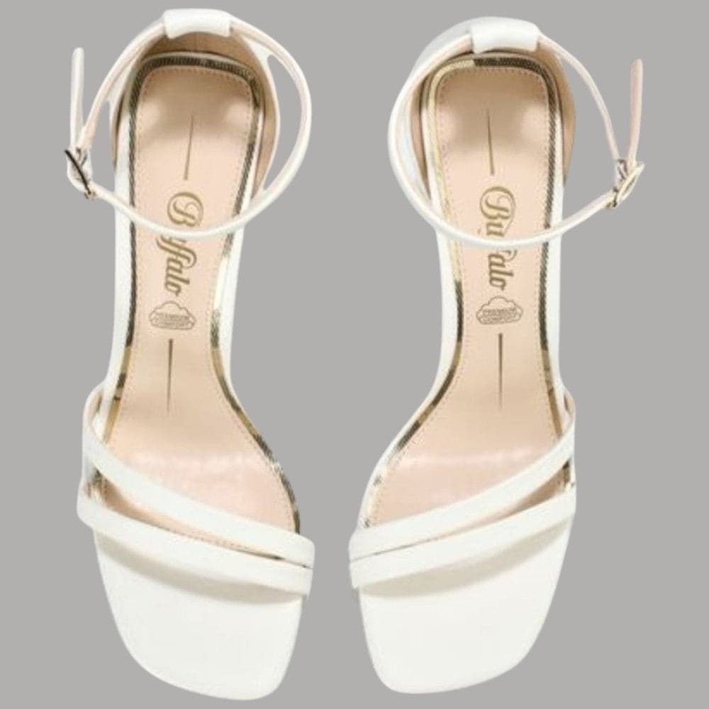 Buffalo sandalo bianco con tacco Blair chic 1291279 Sandali Buffalo