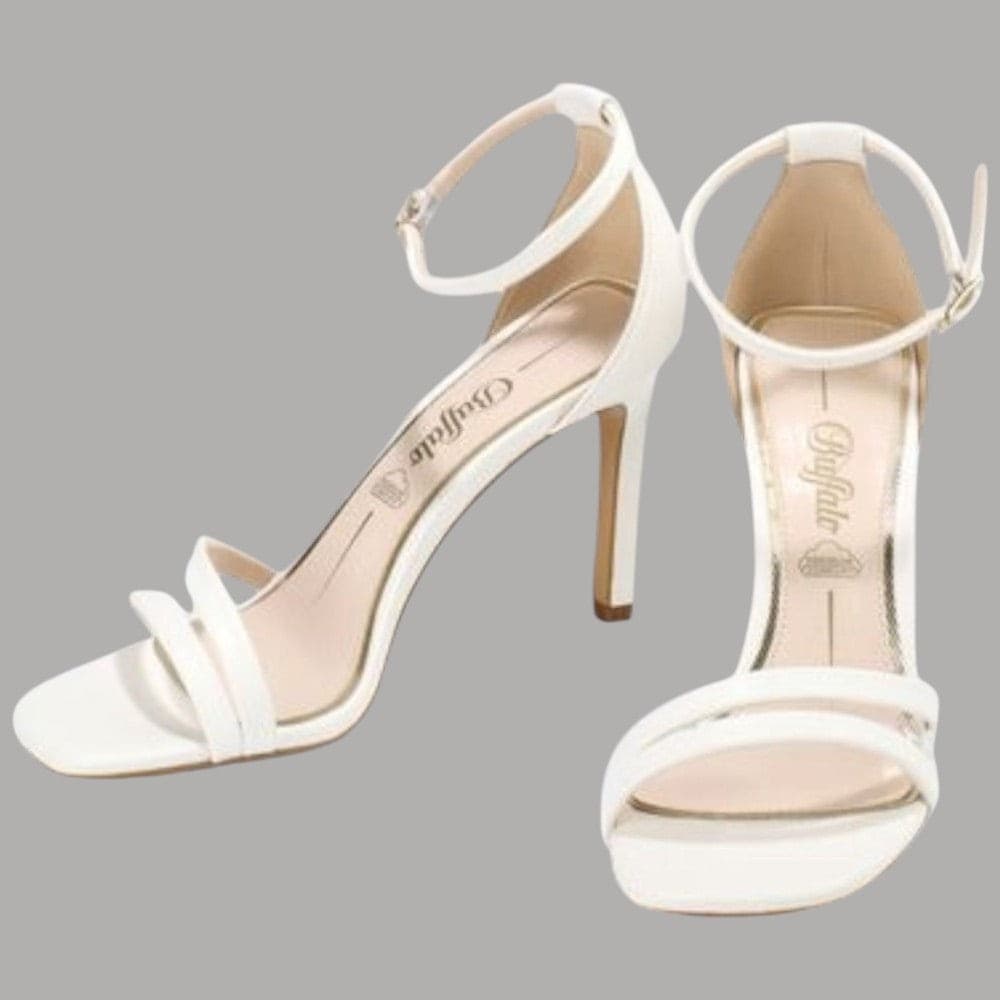 Buffalo sandalo bianco con tacco Blair chic 1291279 Sandali Buffalo