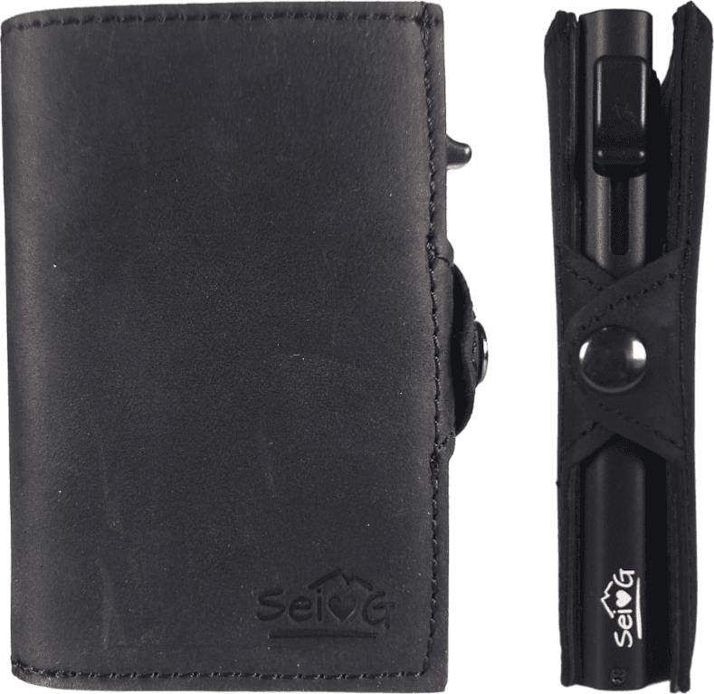 Sei G portacarte safe magnetic nero con custodia in pelle nera - 12