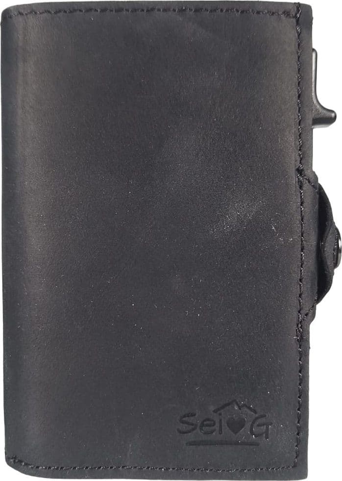 Sei G portacarte safe magnetic nero con custodia in pelle nera Portafogli SEI G