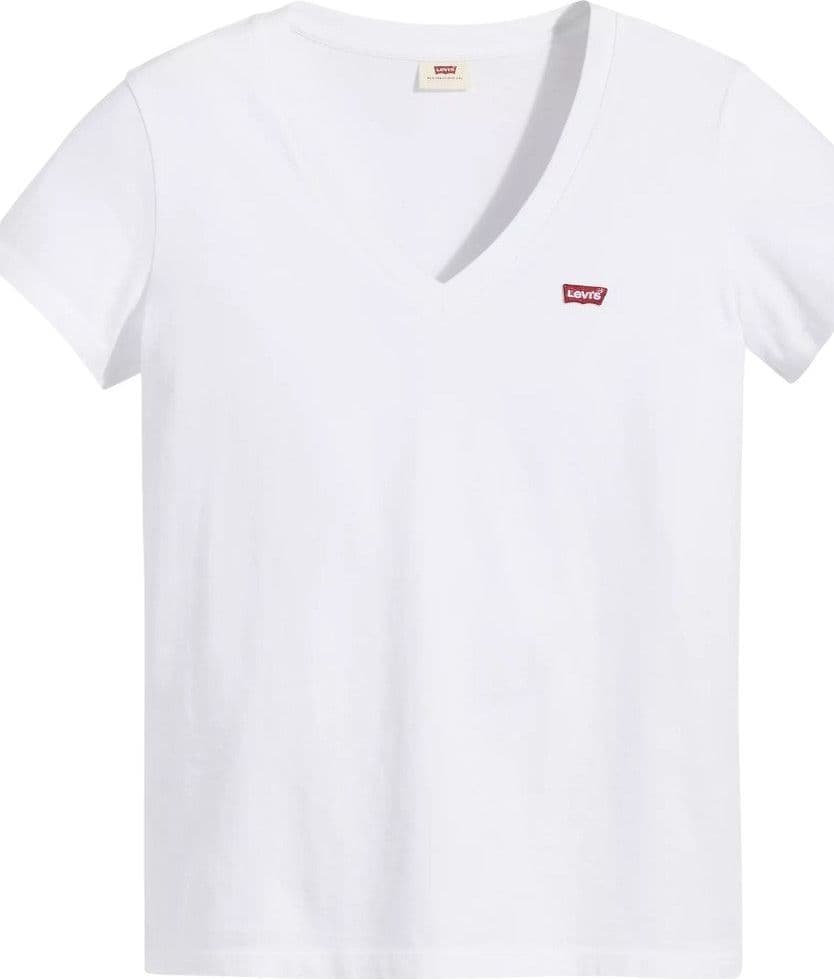 Levi's t-shirt bianca scollo a V logo piccolo 85341 0002 - 5