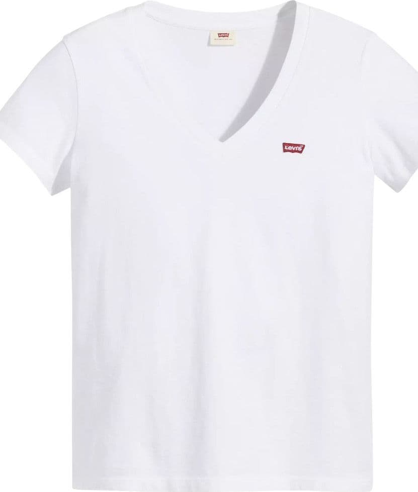 Levi's t-shirt bianca scollo a V logo piccolo 85341 0002 - 5