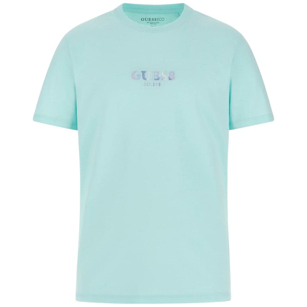 Guess t-shirt verde acqua logo ricamato M4GI92 I3Z14 - 2