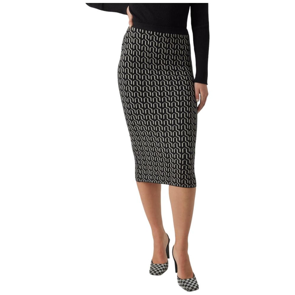 Vero Moda gonna nera bianca GOLDNEEDLE 10290623 – XS, Nero – abito