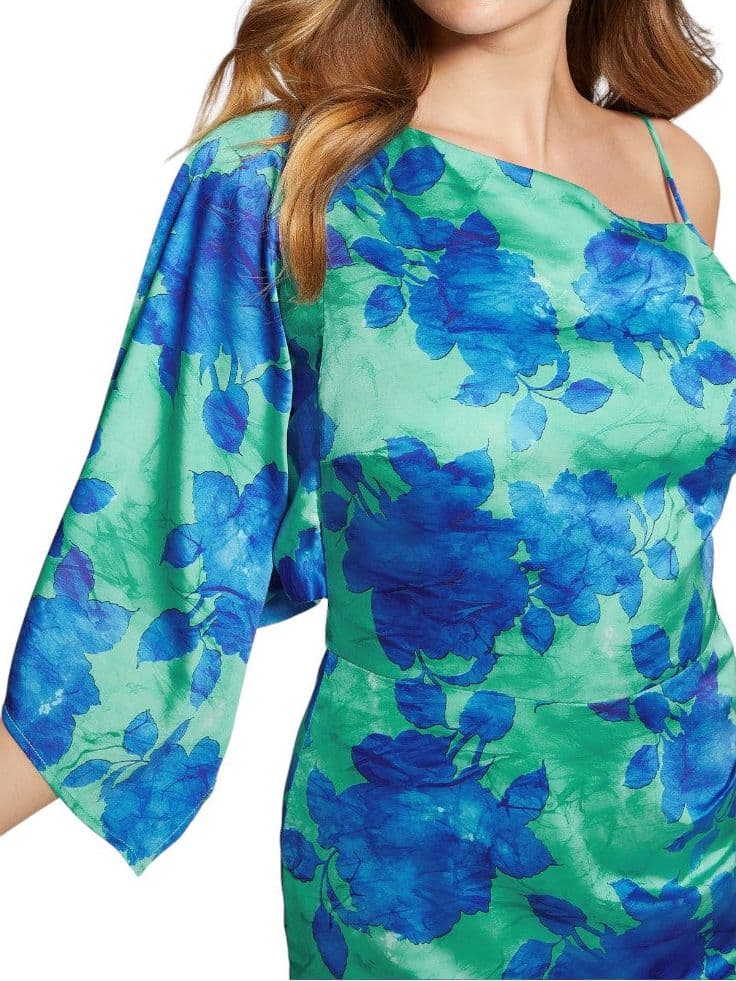 Guess vestito corto verde blu a fiori W4GK79 WF1T2 Vestiti Guess