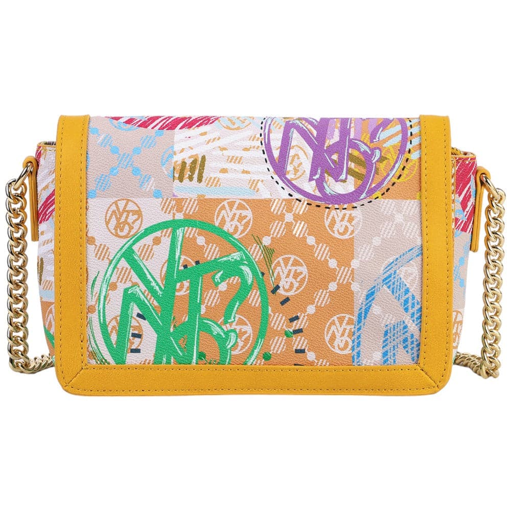 YNot borsa a tracolla Cromalin in PVC PU chiusura calamita e zip arancio - 3