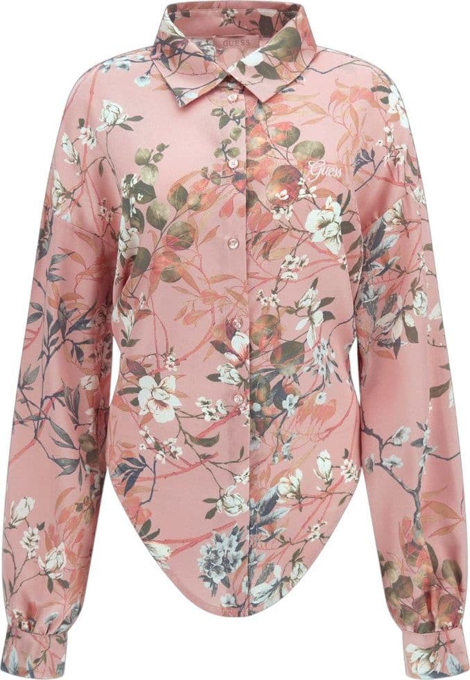 Guess camicia rosa floreale Bowed W3GH93 WD8G2 - 5