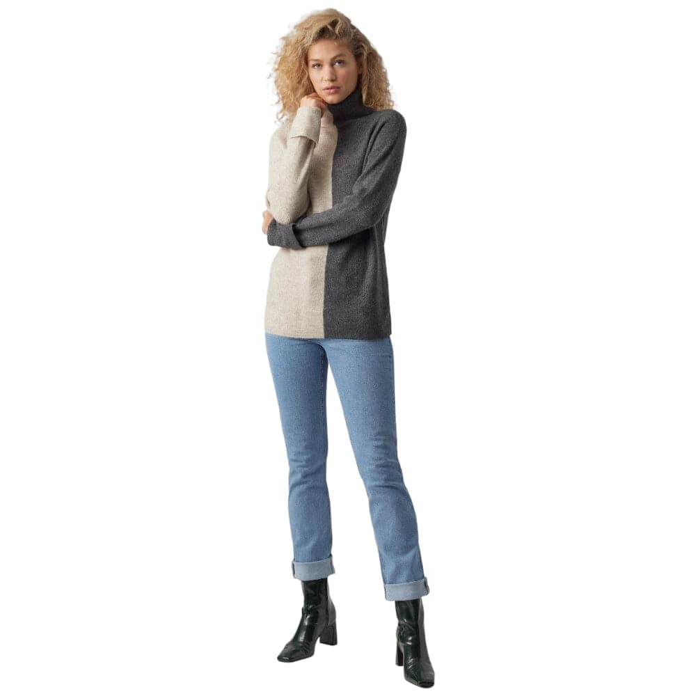 Vero-Moda-maglia-lunga-Lefile-beige-grigio