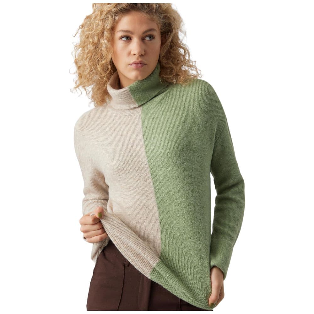 Vero-Moda-maglia-lunga-Lefile-beige-verde