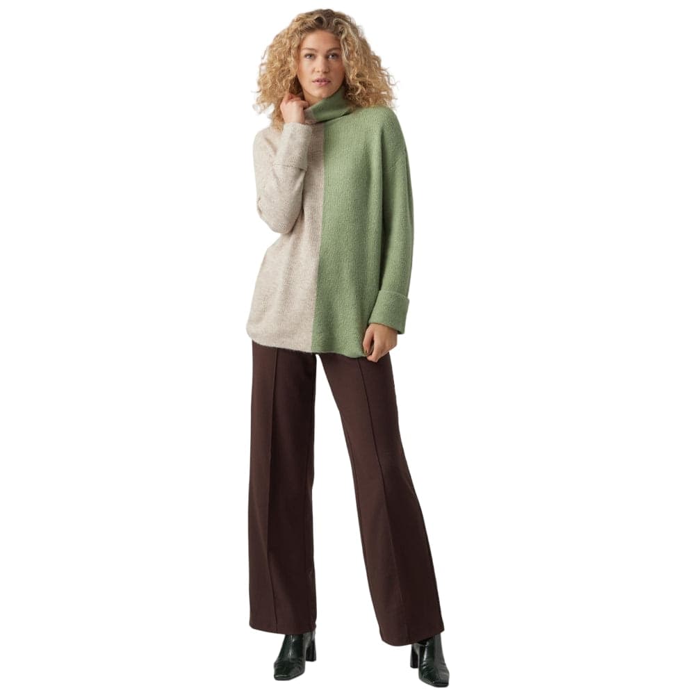 Vero-Moda-maglia-lunga-Lefile-beige-verde