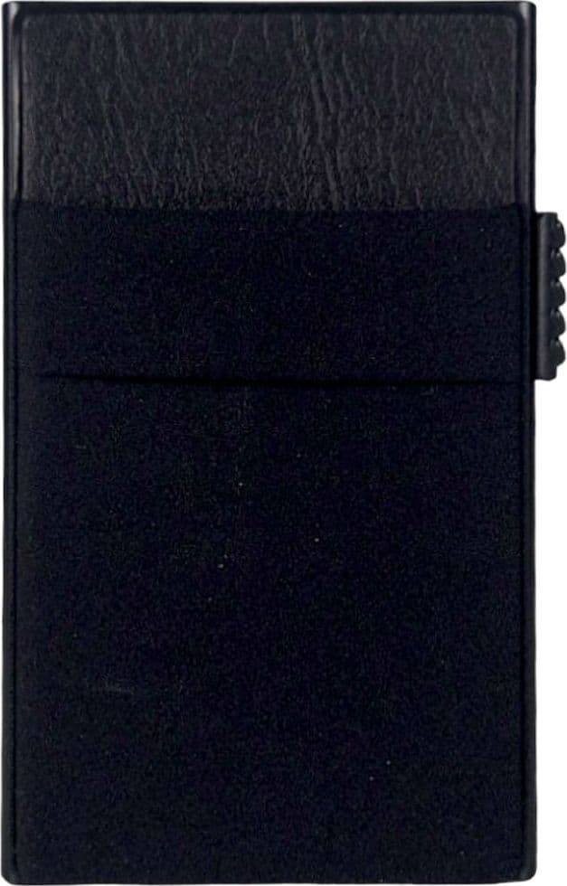 Sei G portacarte in alluminio nero con tasca elastica Portafogli SEI G