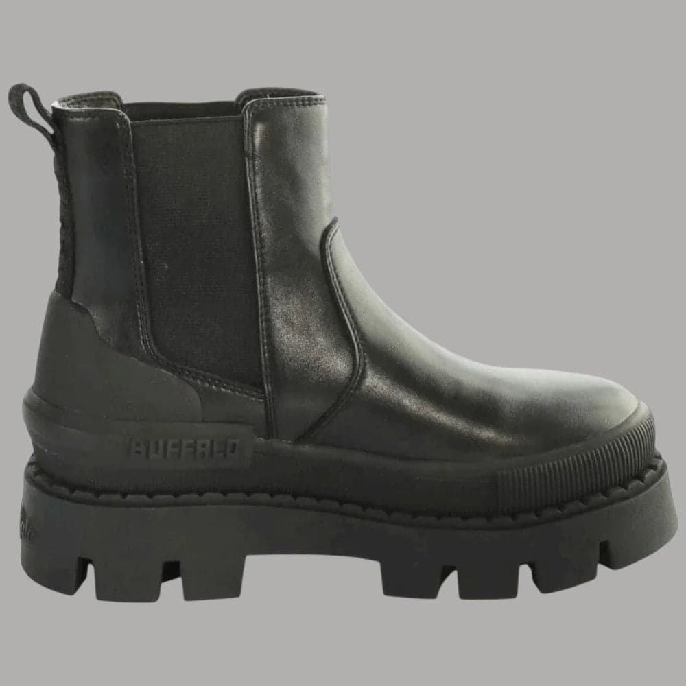 Buffalo Raven Chelsea stivaletti donna nappa vegana memory foam suola tacchetti - 5