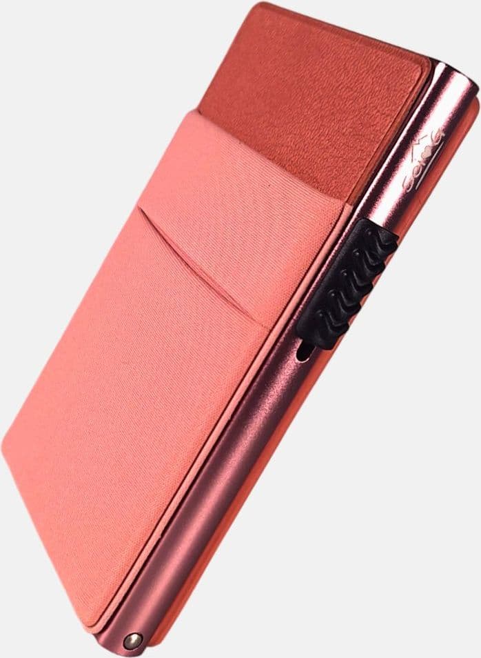 Sei G portacarte in alluminio rosa con tasca elastica - 12