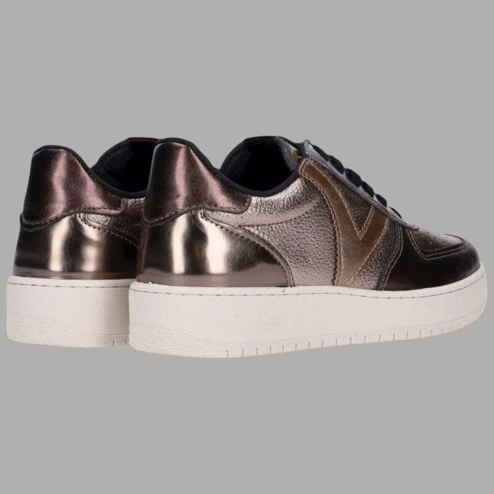 Victoria sneaker Madrid sneaker donna bronzo metallizzato similpelle suola vegetale - 5