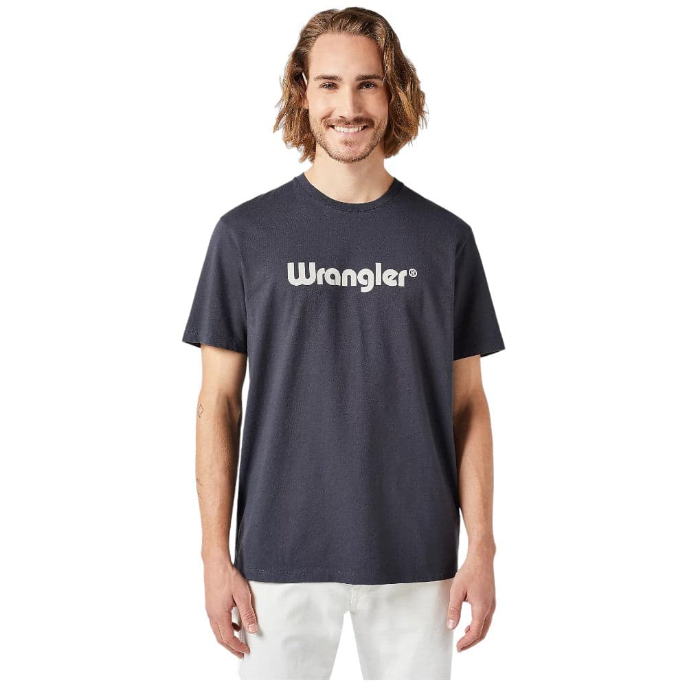 Wrangler t-shirt nera logo grande stampato 112350526 – Nero – maglia