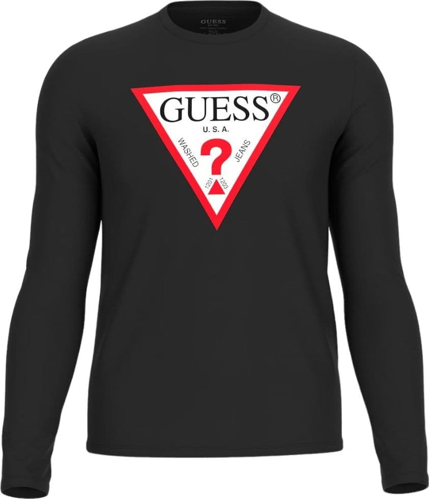 Guess t-shirt nera manica lunga logo grande M2YI31-I3Z14 – Nero – maglia