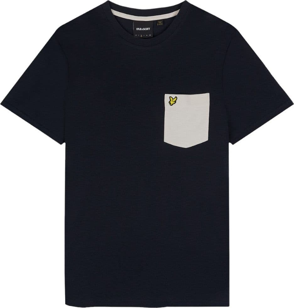 Lyle & Scott t-shirt blu con taschino panna TS831VOG T-shirt Lyle & Scott
