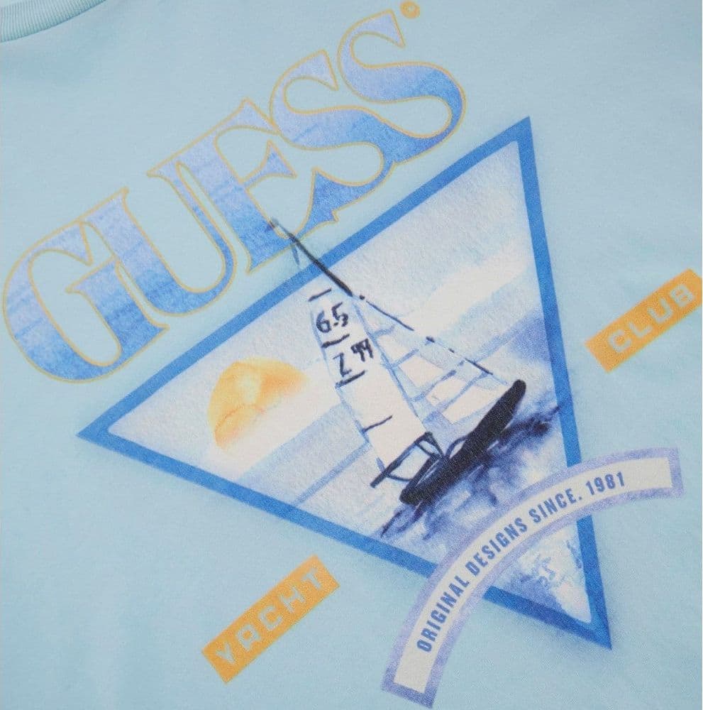 Guess t-shirt celeste Yatch M4GI40 K9RM1 - 3