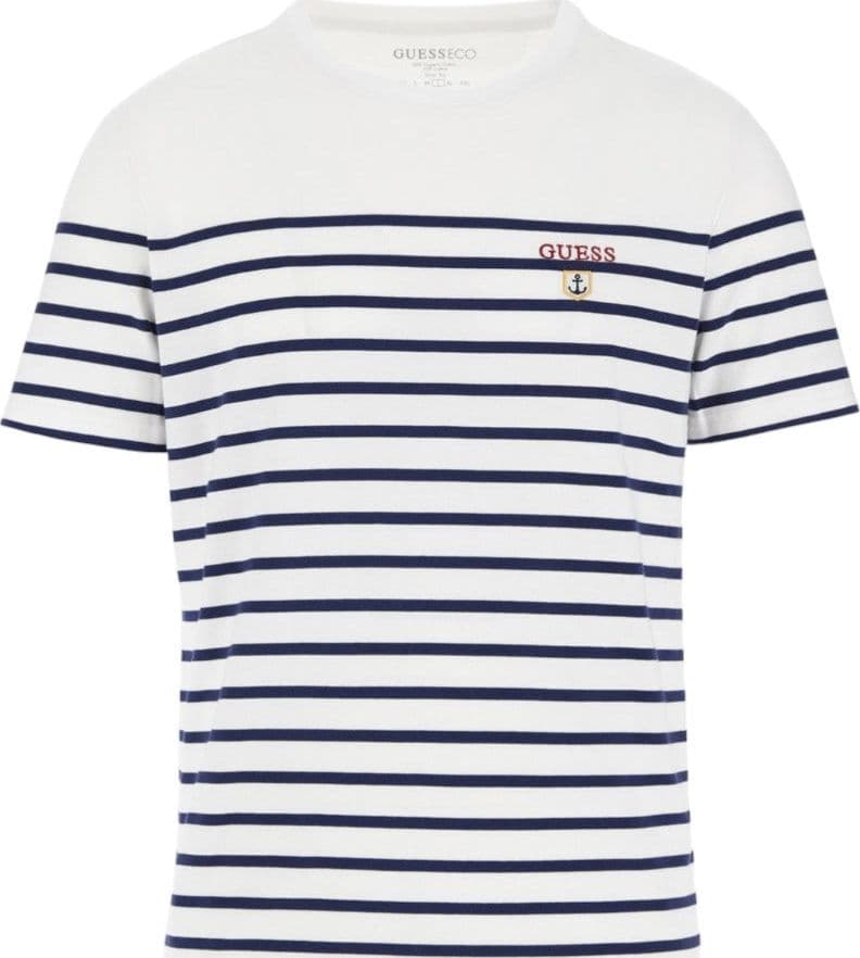 Guess t-shirt bianca blu a righe M4GI33 KC6X1 - 6
