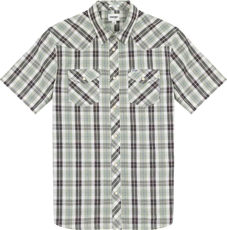 Wrangler camicia manica corta verde W5H8T4100 - 4