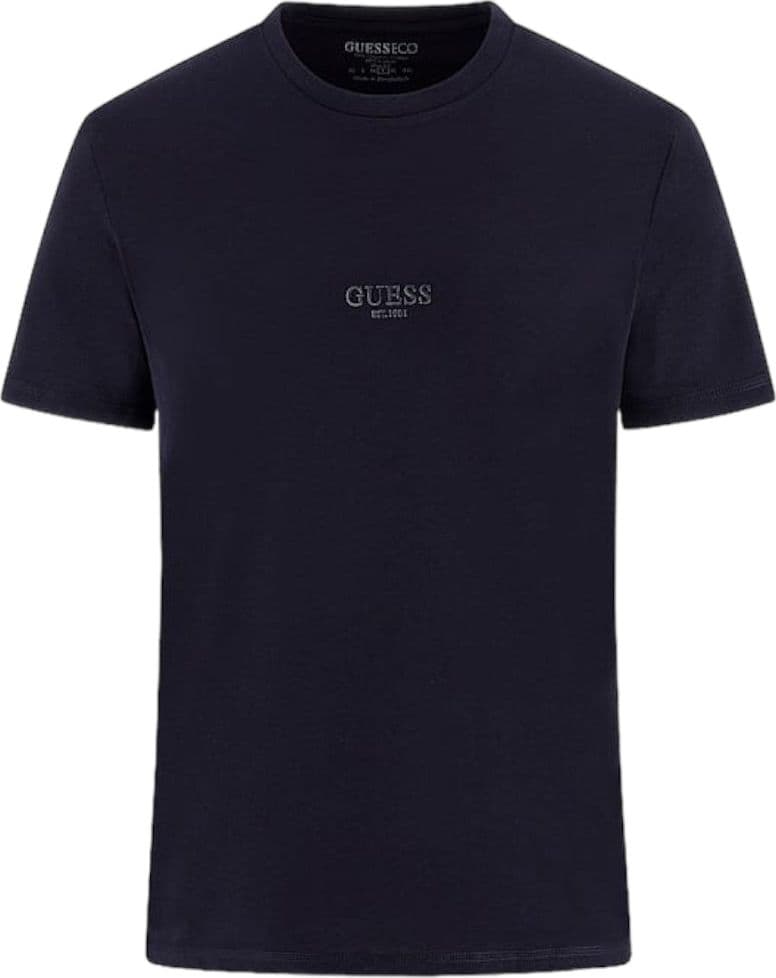 T-shirt Guess Slim Blu Uomo, Logo Piccolo, 100% Cotone - 2