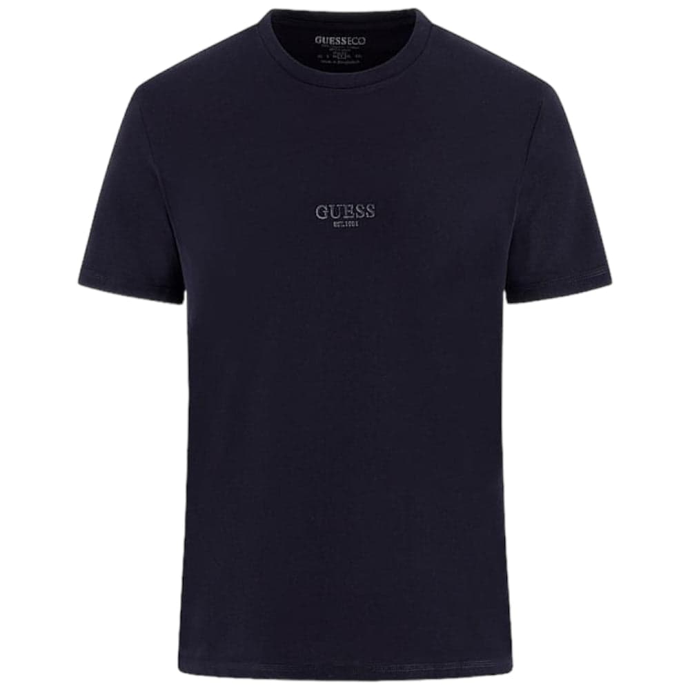 T-shirt Guess Slim Blu Uomo, Logo Piccolo, 100% Cotone - 2