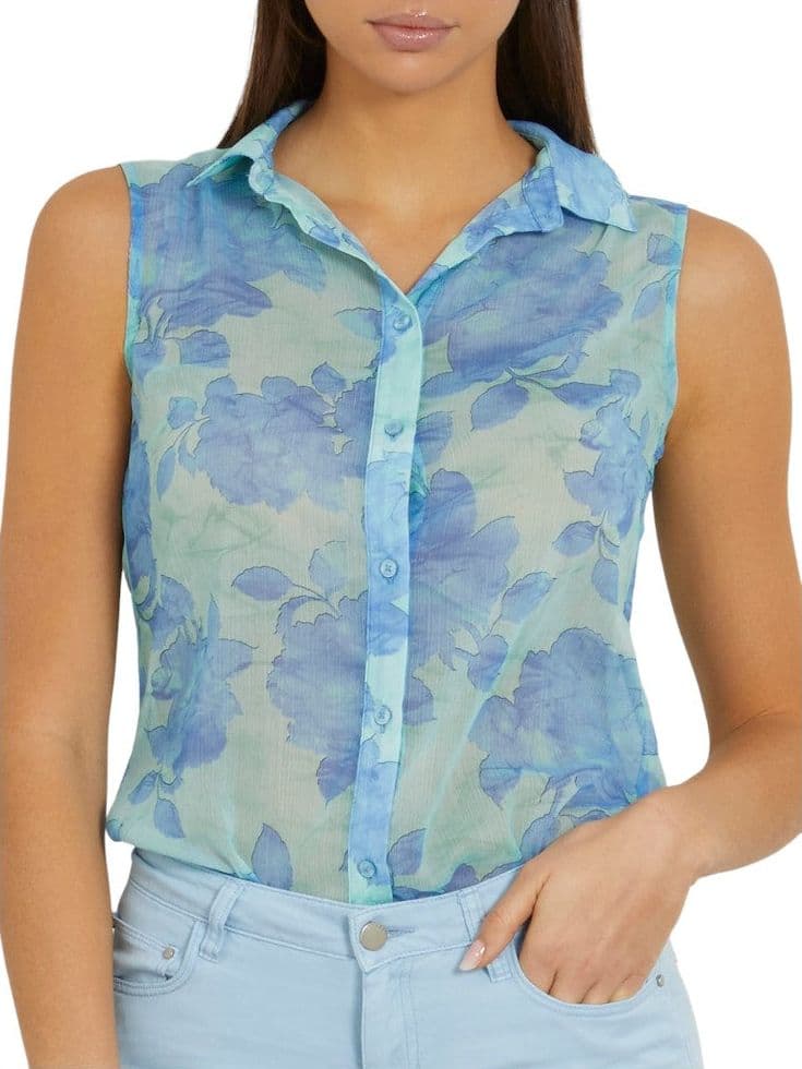 Guess camicia smanicata Clouis W3GH61 WDW82 Camicie Guess