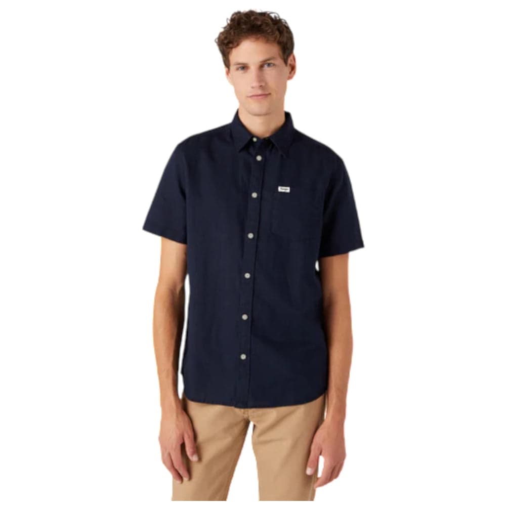 Wrangler camicia blu lino W5K0LOXAE – S – maglia