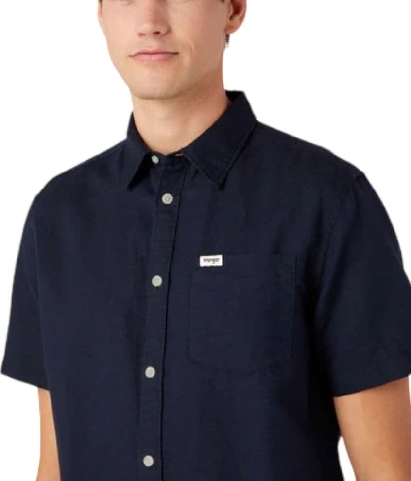 Wrangler camicia blu lino W5K0LOXAE Camicie Wrangler