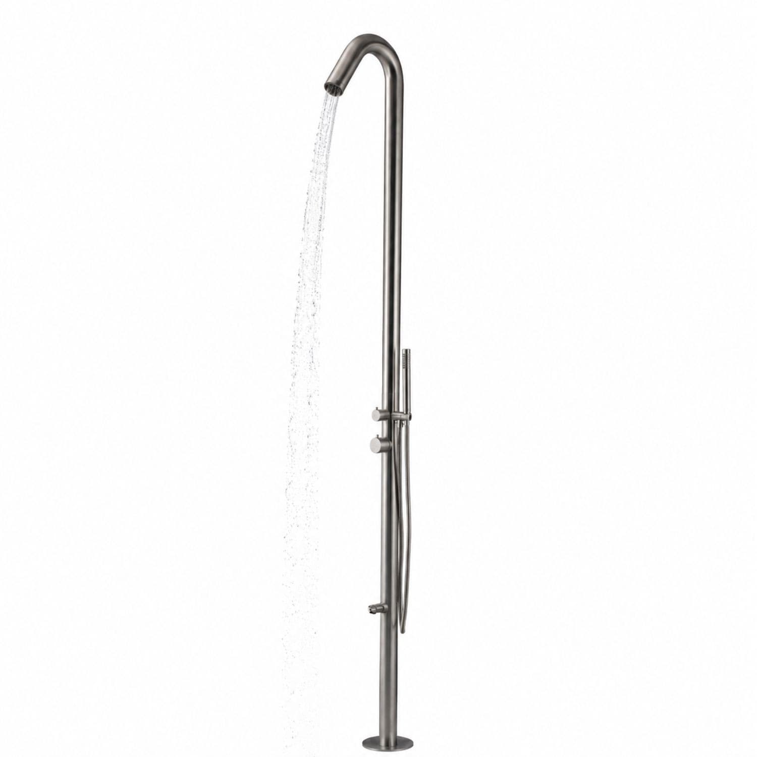 Colonna-doccia-da-esterno-Betulla-a-pavimento-inox-spazzolato-con-lava-piedi