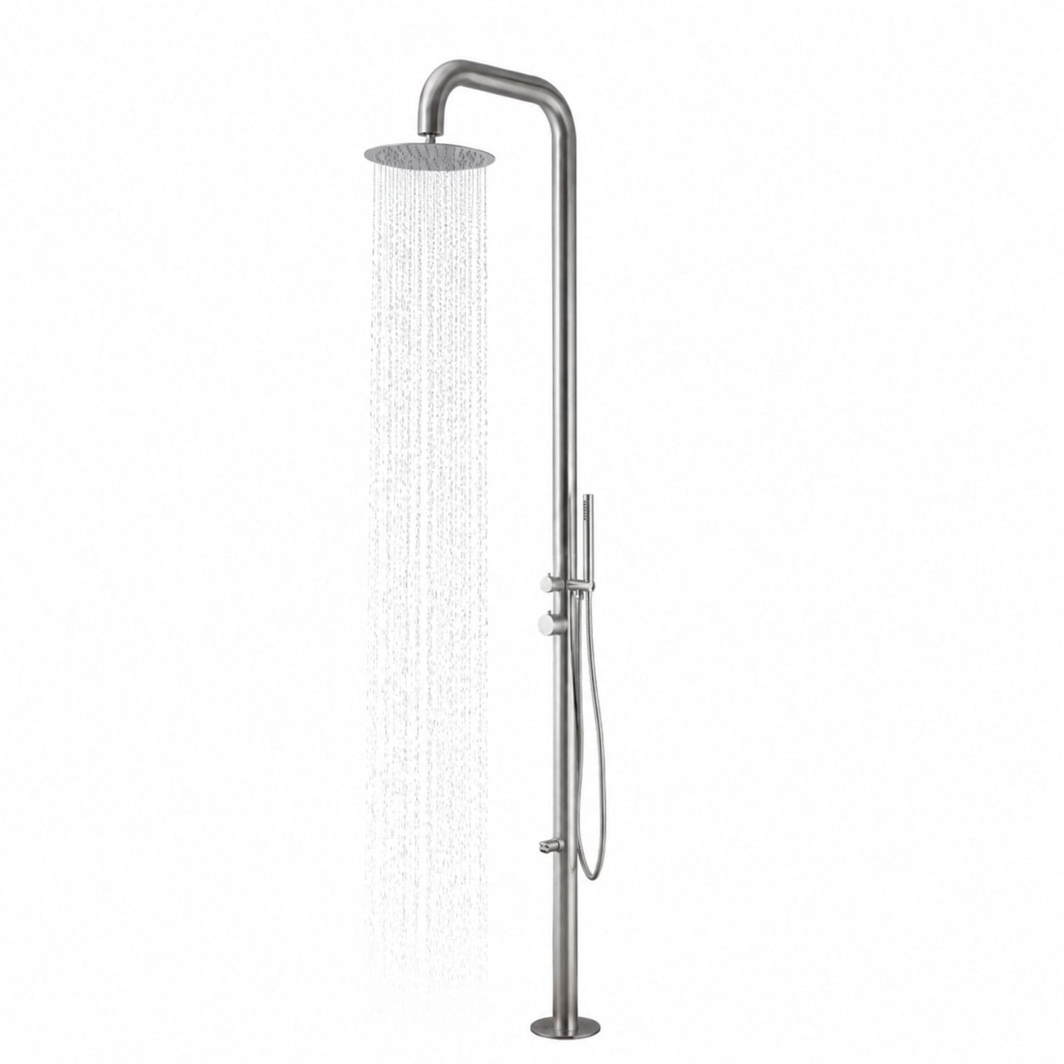 Colonna doccia Ginepro da esterno con lava piedi a pavimento acciaio inox - 18