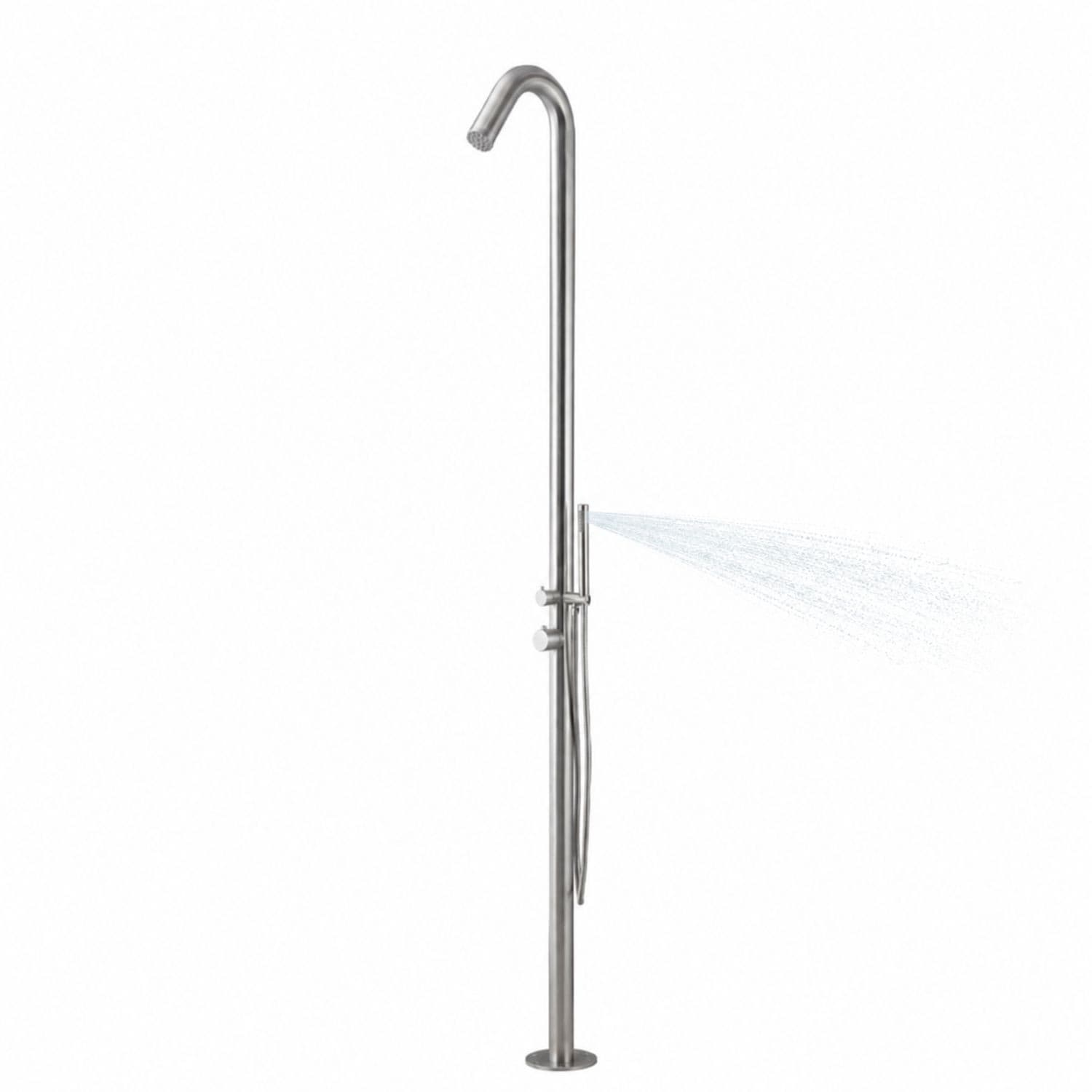 Colonna-doccia-da-esterno-Leccio-a-pavimento-inox-spazzolato-acqua-calda-e-fredda
