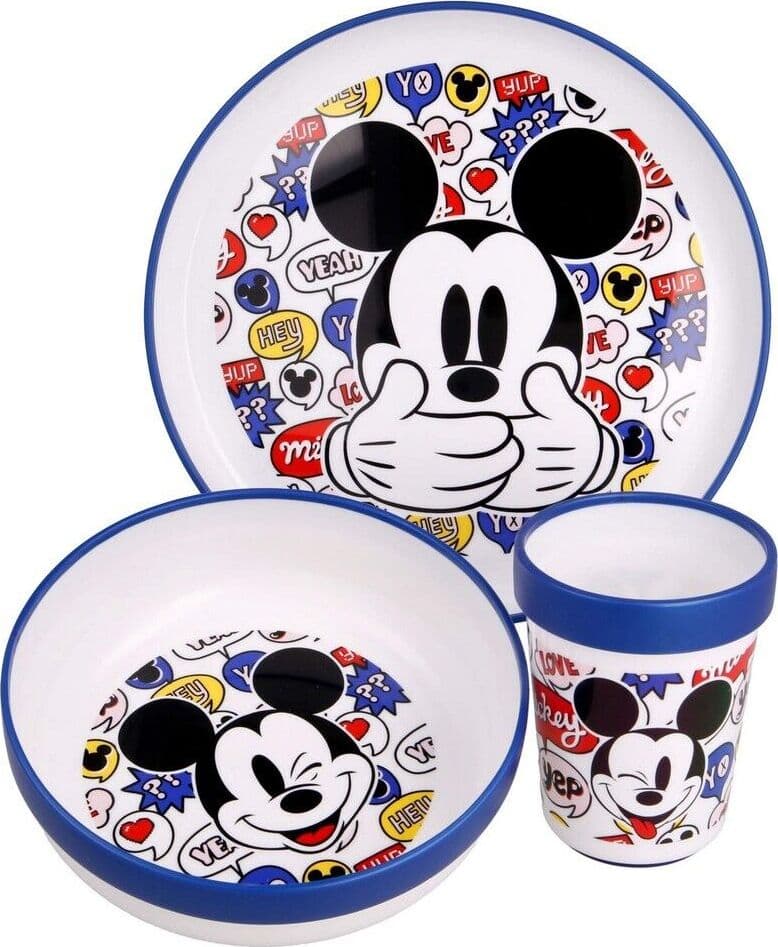 Set Pappa 3 Pz Disney Baby Premium Antiscivolo – Blu