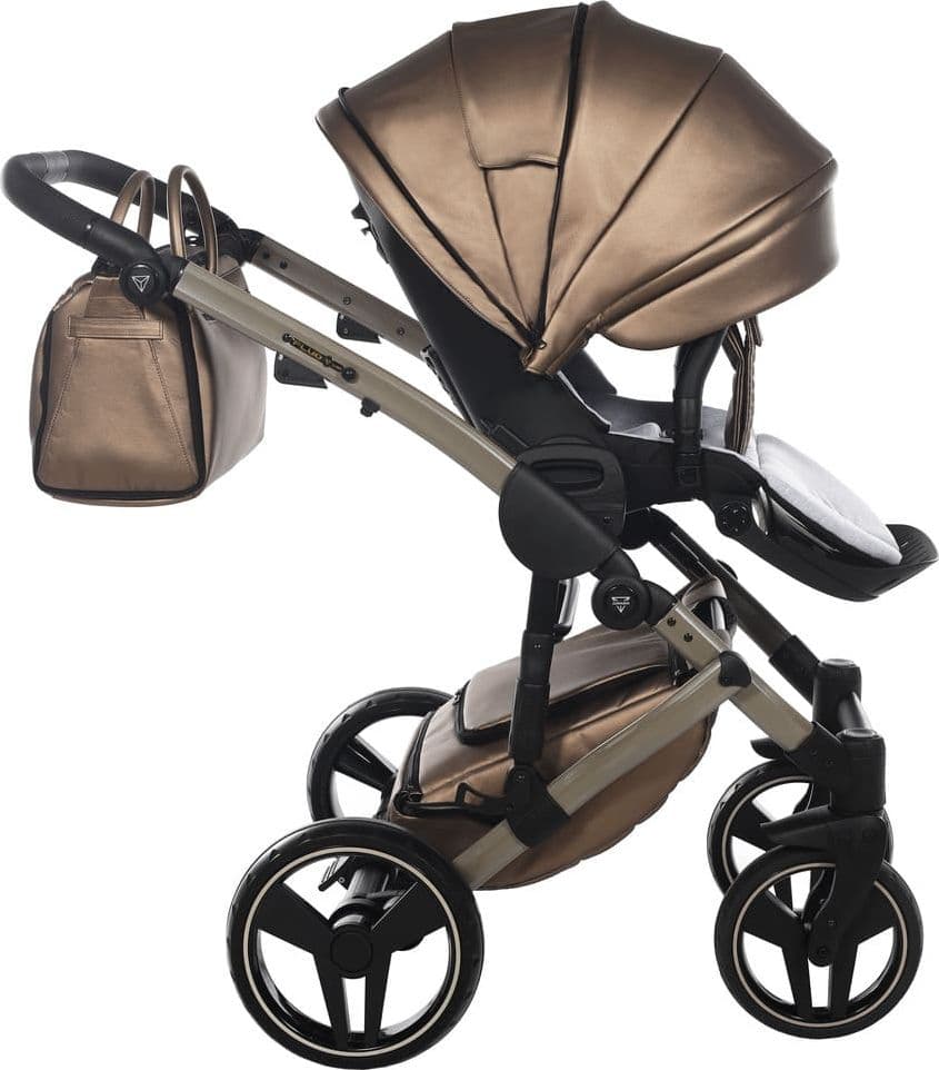 Trio Junama Diamond Fluo Pelle Bronze Navicella Nera Telaio Fango - 22