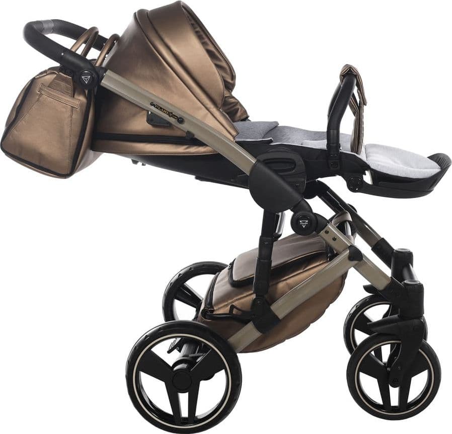Trio Junama Diamond Fluo Pelle Bronze Navicella Nera Telaio Fango - 24