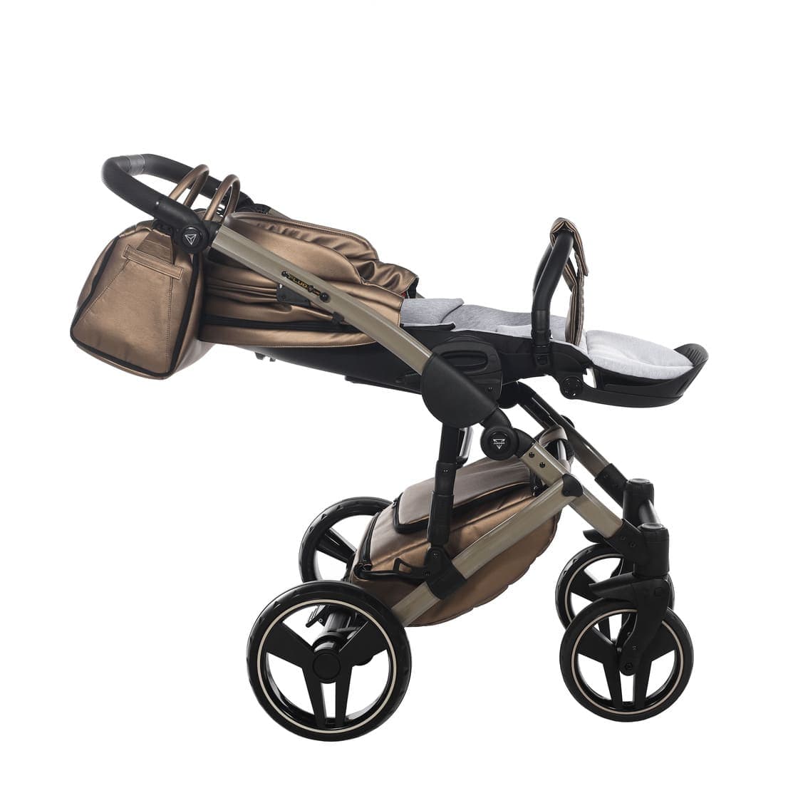 Trio Junama Diamond Fluo Pelle Bronze Navicella Nera Telaio Fango - 25