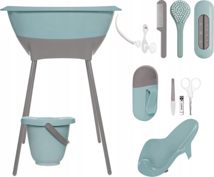 Set da bagno e cura del corpo Luma con secchiello-Vari colori – Ice Blue