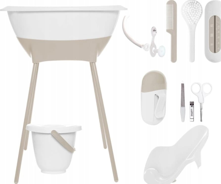 Set da bagno e cura del corpo Luma con secchiello-Vari colori – White