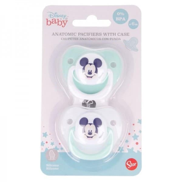 Set 2 Succhietti Orto Mickey Disney Baby Silicone Azzurro – da 6 Mesi