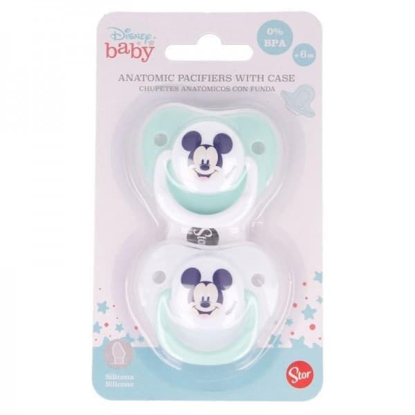 Set 2 Succhietti Orto Mickey Disney Baby Silicone Azzurro – 0 - 6 Mesi