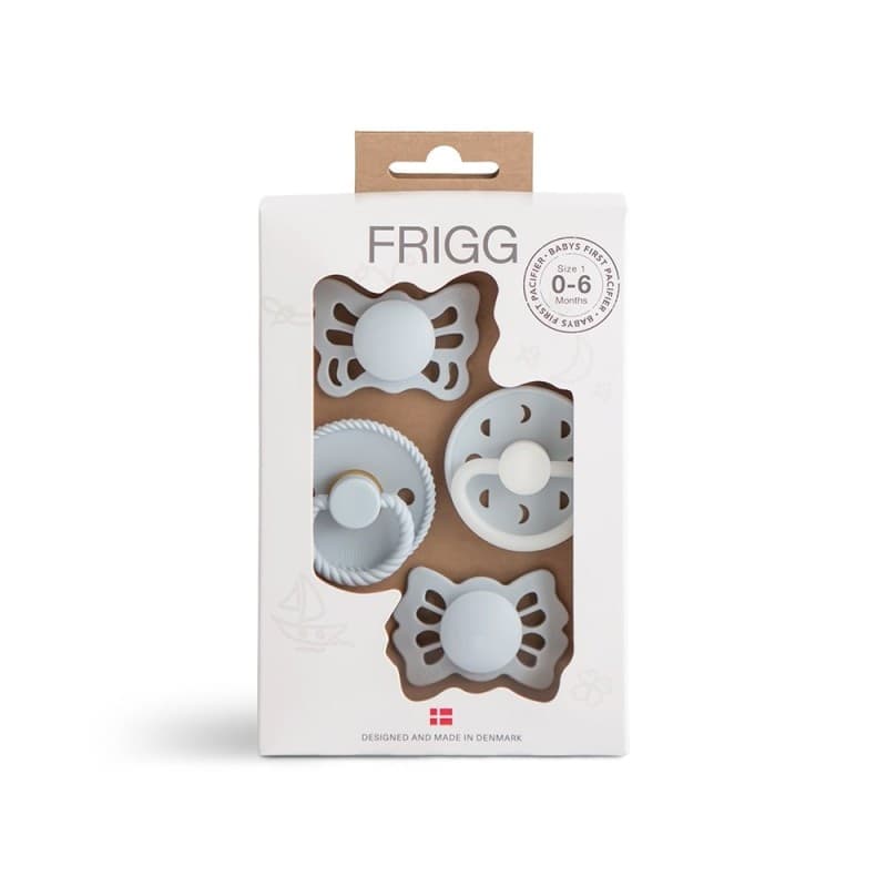 Succhietti - Il Mio Primo Ciuccio Frigg - set 4 pz Moonlight Sailing 0+ – Azzurro Polvere
